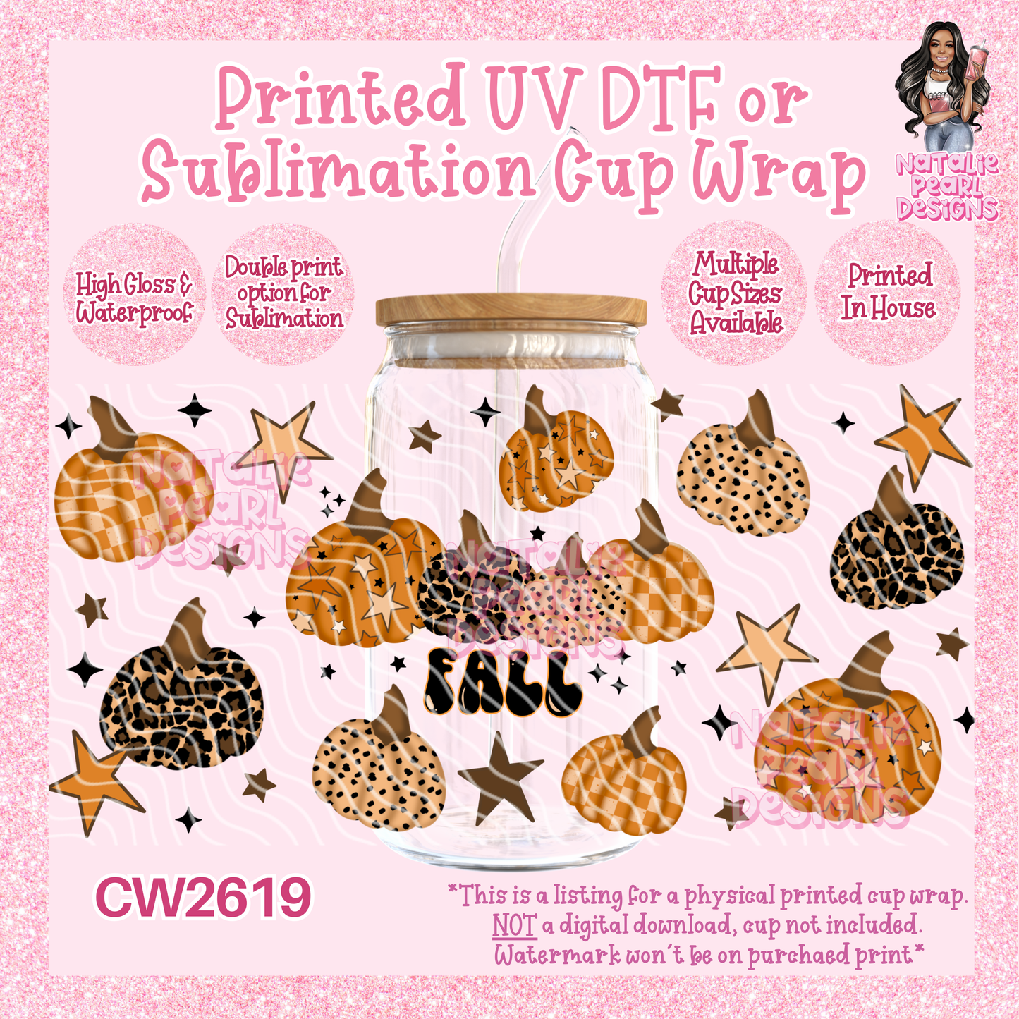 CW2619 UV DTF/SUB Cup Wraps