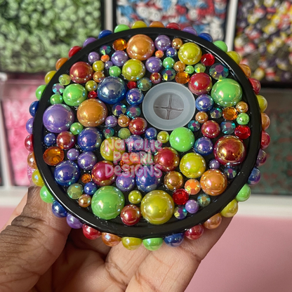 Glass Can Pearl Mix Plastic Lids