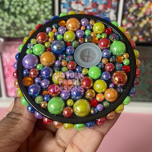Glass Can Pearl Mix Plastic Lids