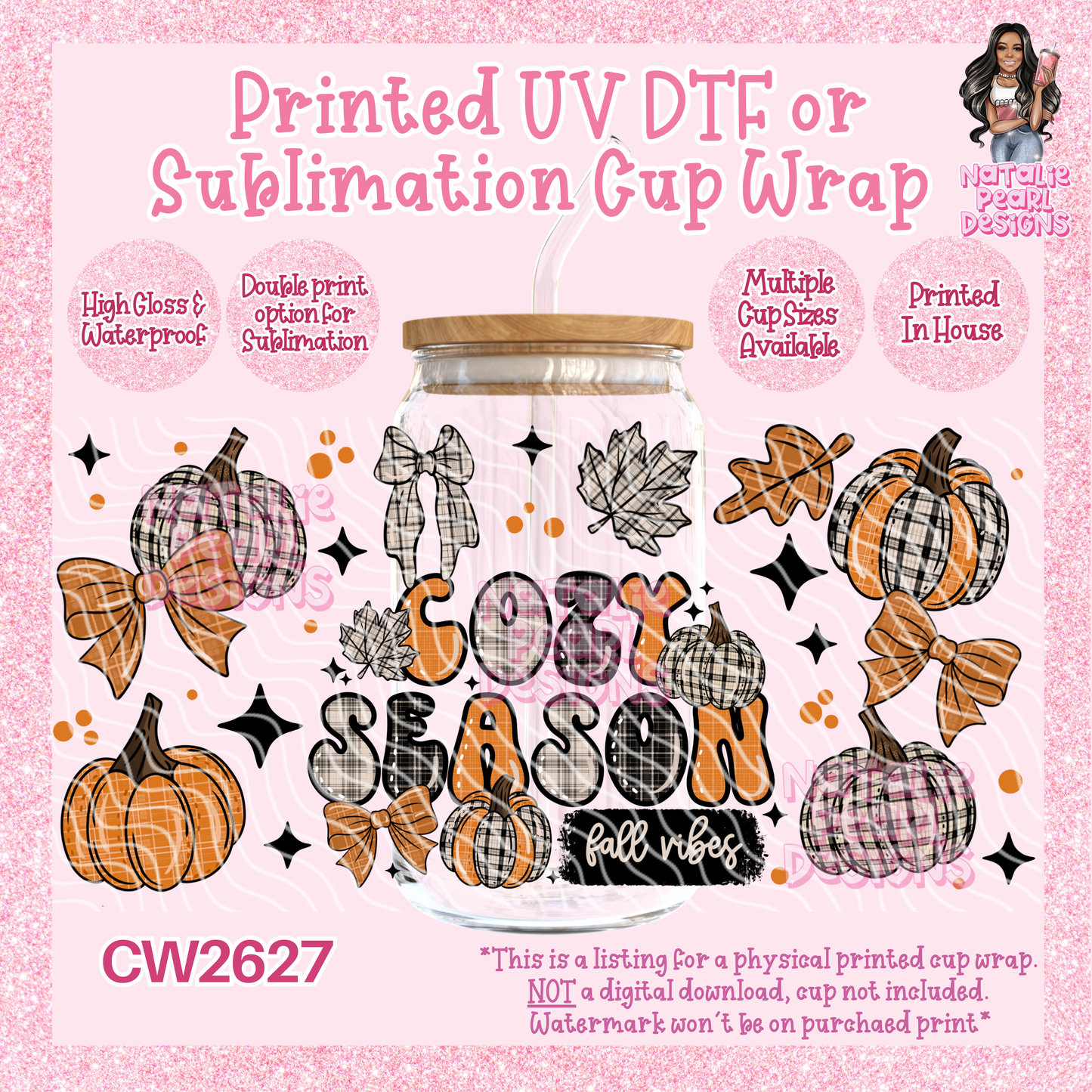 CW2627 UV DTF/SUB Cup Wraps