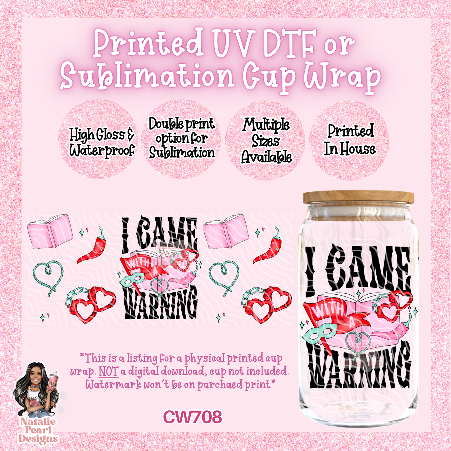 CW708 UV DTF/SUB Cup Wrap
