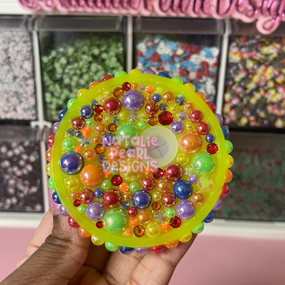 Glass Can Pearl Mix Plastic Lids