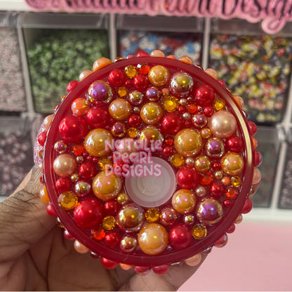 Glass Can Pearl Mix Plastic Lids