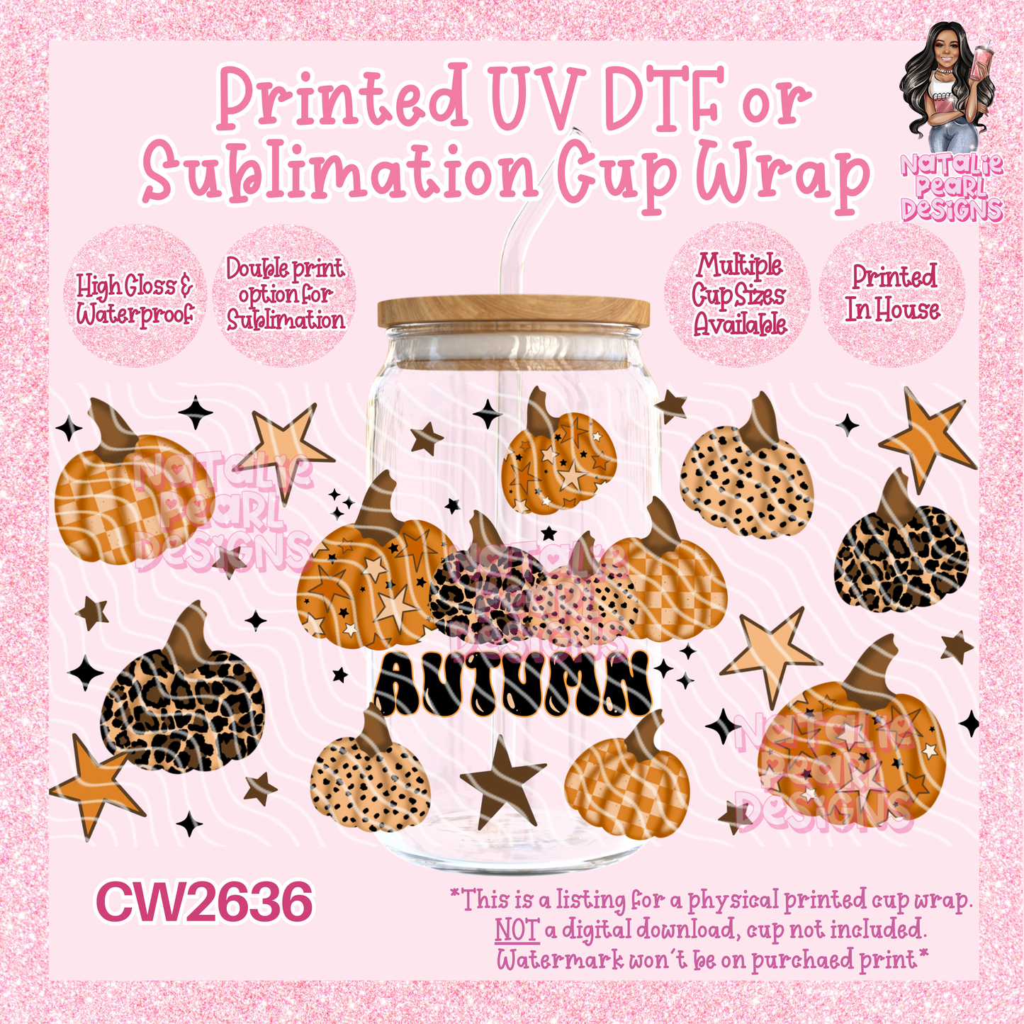 CW2636 UV DTF/SUB Cup Wraps