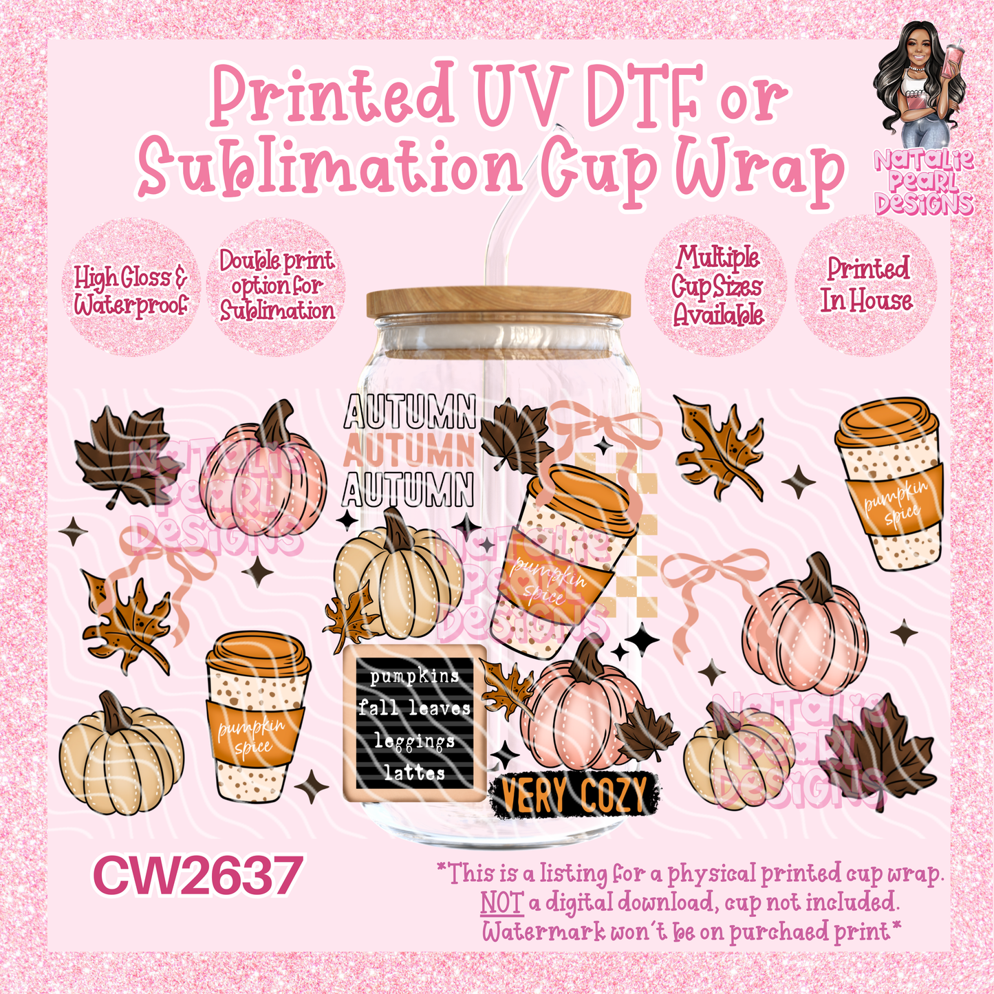 CW2637 UV DTF/SUB Cup Wraps