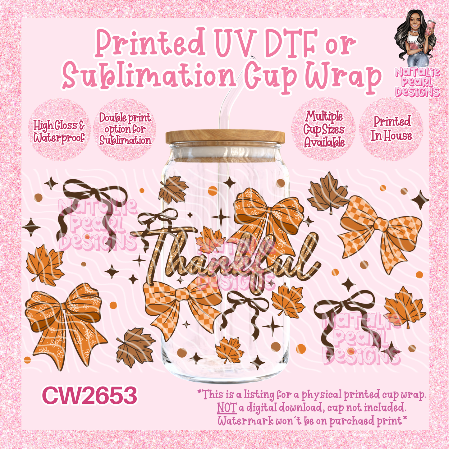 CW2653 UV DTF/SUB Cup Wraps