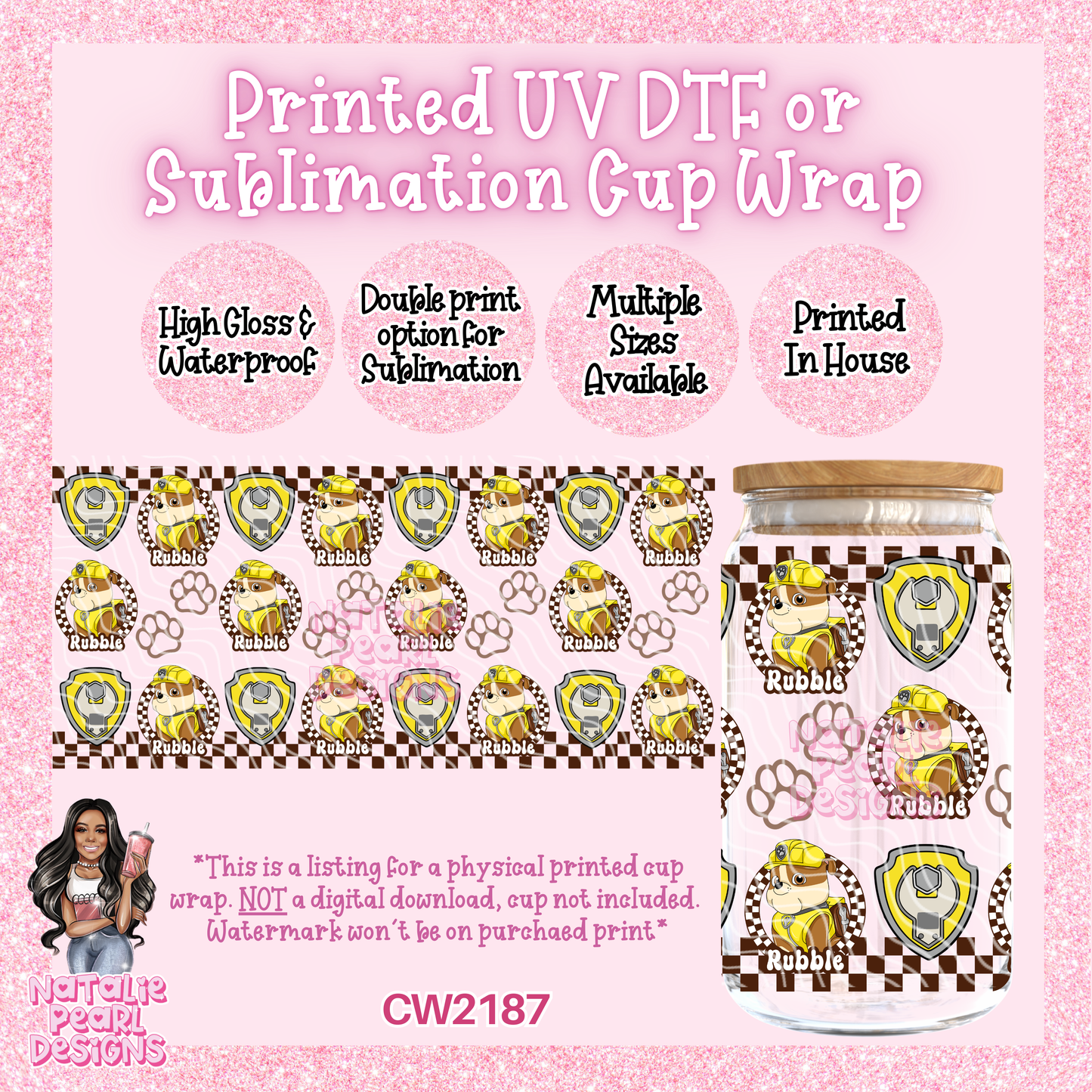 CW2187 UV DTF/SUB Cup Wraps