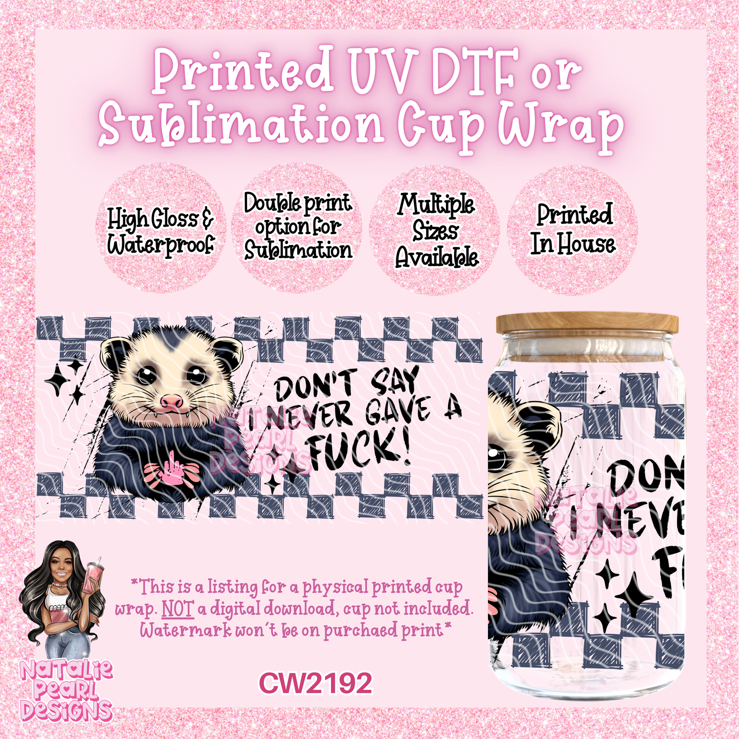 CW2192 UV DTF/SUB Cup Wraps