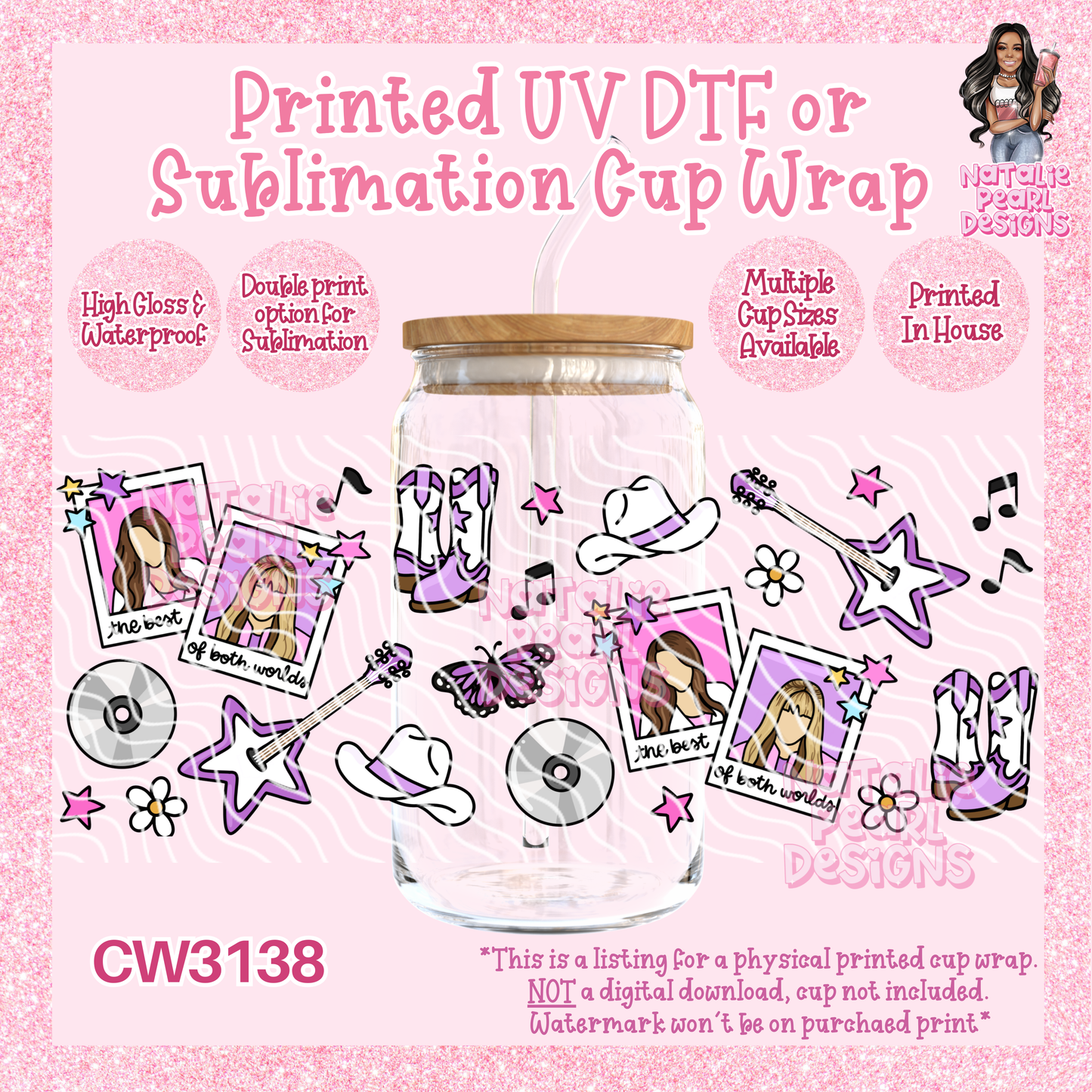 CW3138 UV DTF/SUB Cup Wraps