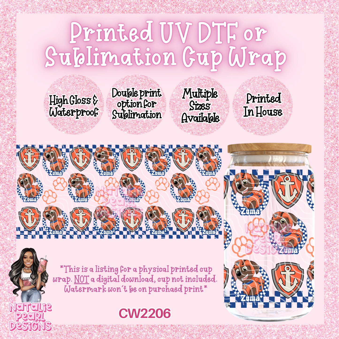 CW2206 UV DTF/SUB Cup Wraps