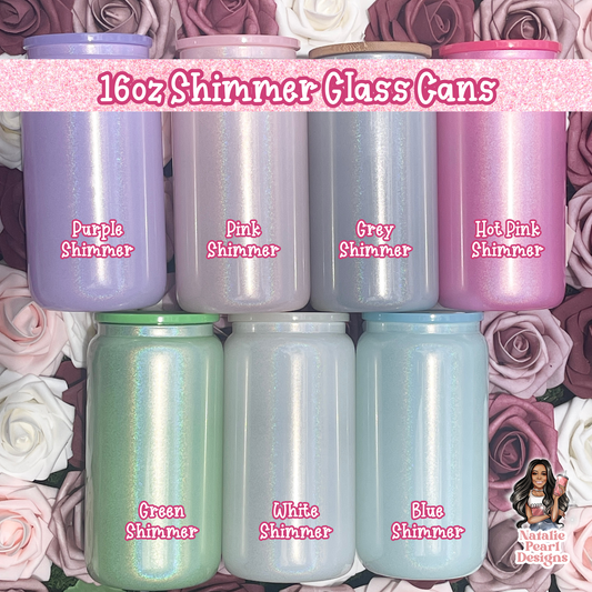 Shimmer Glass Cans 16oz
