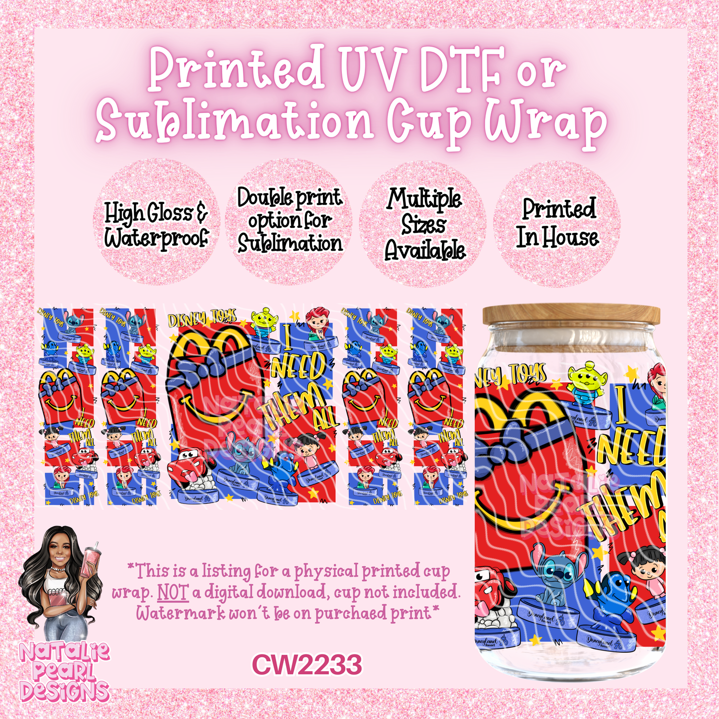 CW2233 UV DTF/SUB Cup Wraps