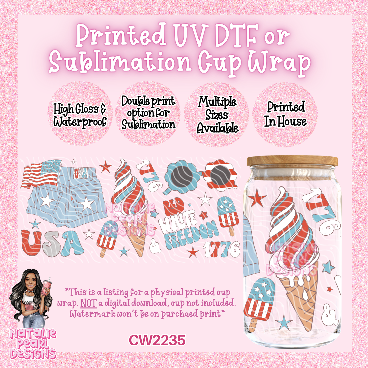 CW2235 UV DTF/SUB Cup Wraps