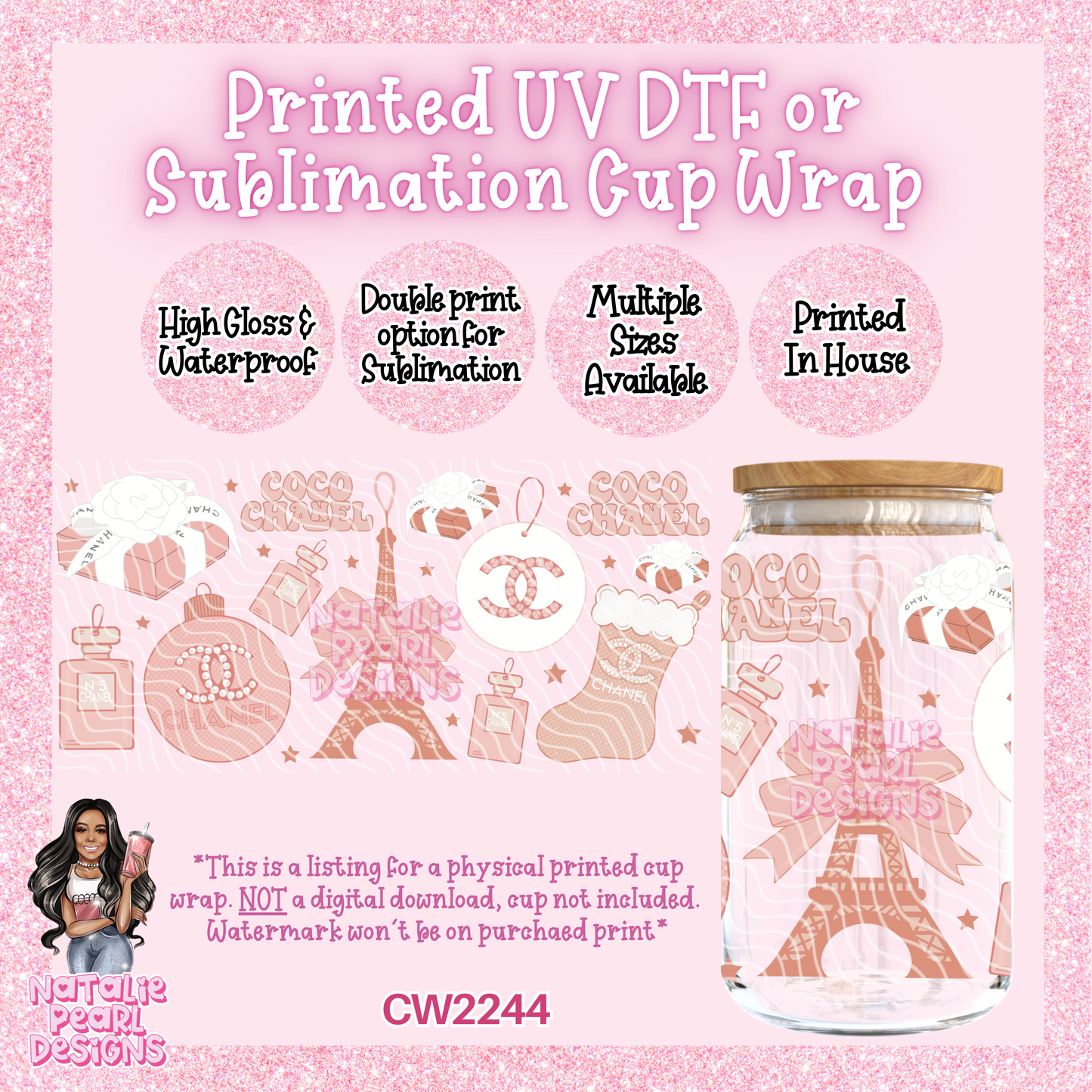 CW2244 UV DTF/SUB Cup Wraps