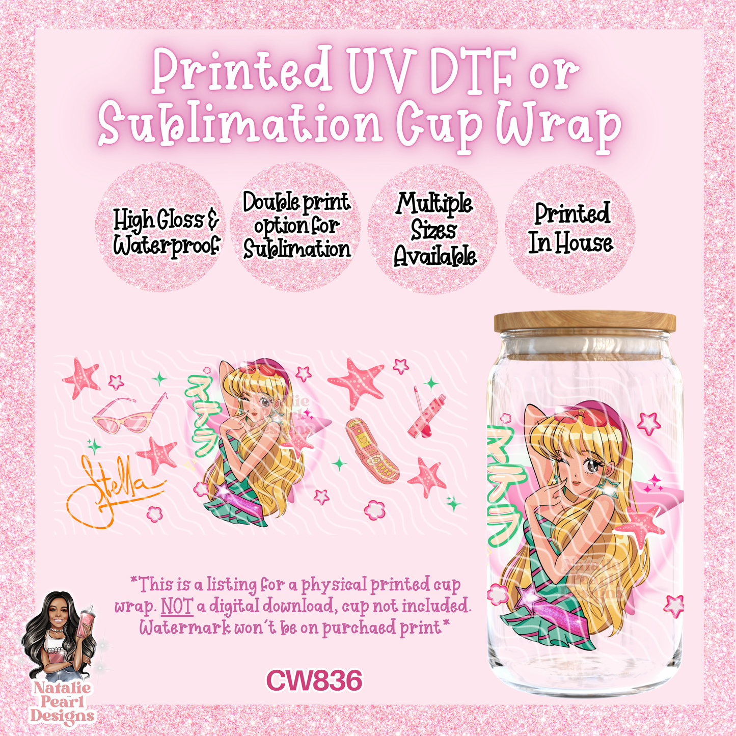 CW836 UV DTF/SUB Cup Wrap