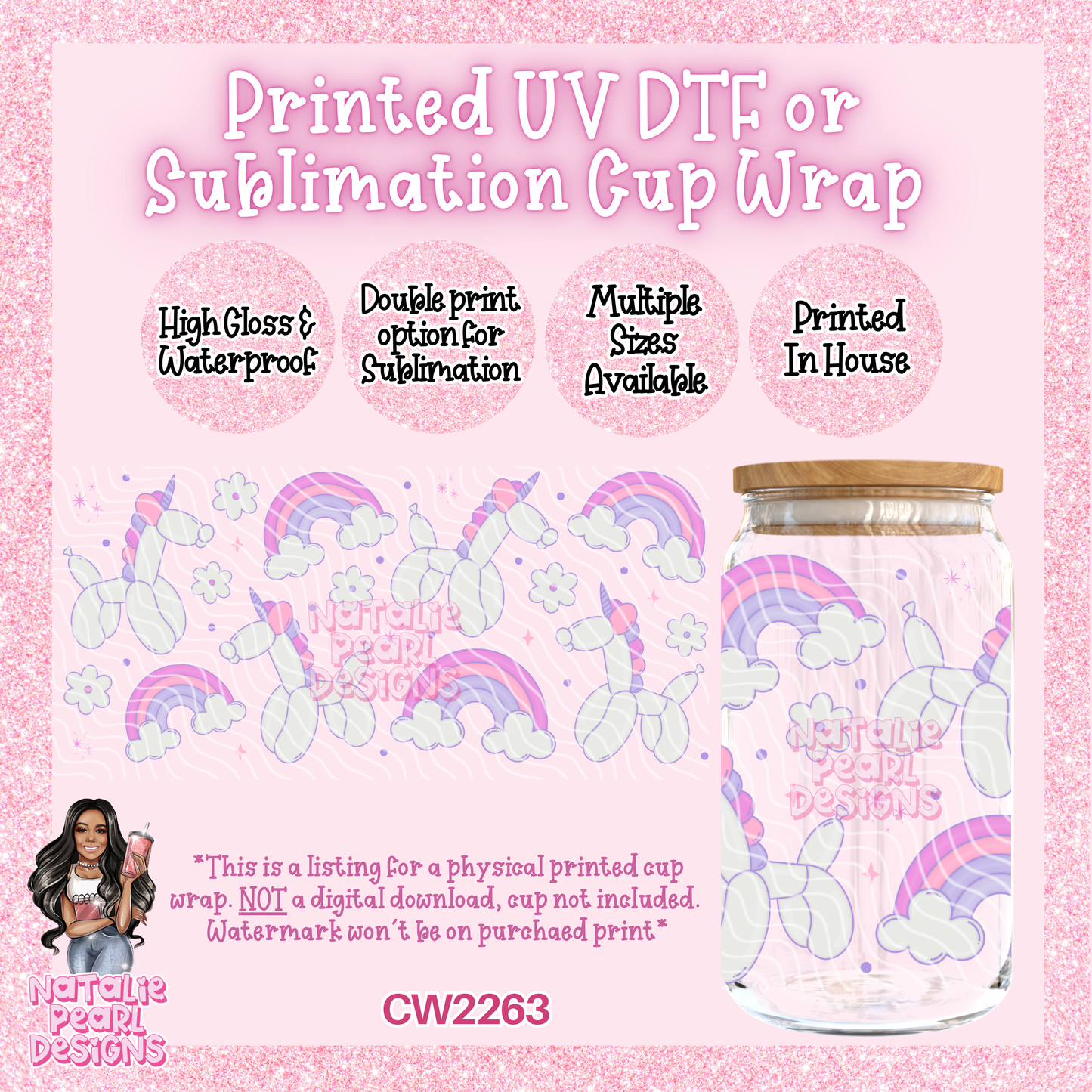 CW2263 UV DTF/SUB Cup Wraps