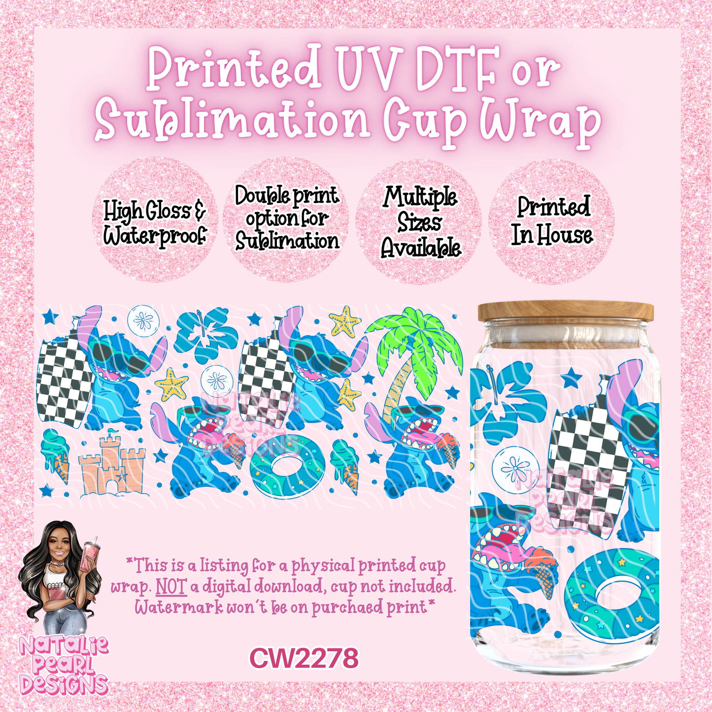 CW2278 UV DTF/SUB Cup Wraps