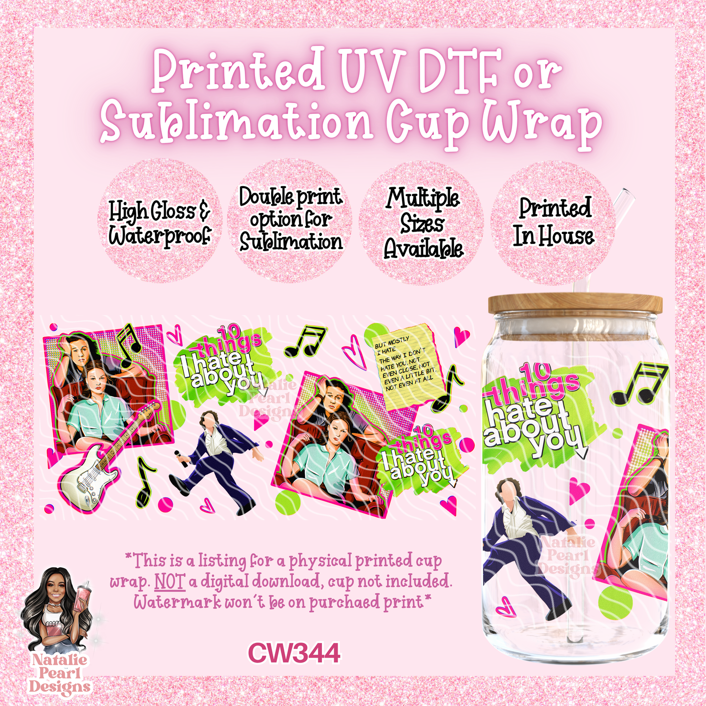 CW344 UV DTF/SUB Cup Wrap