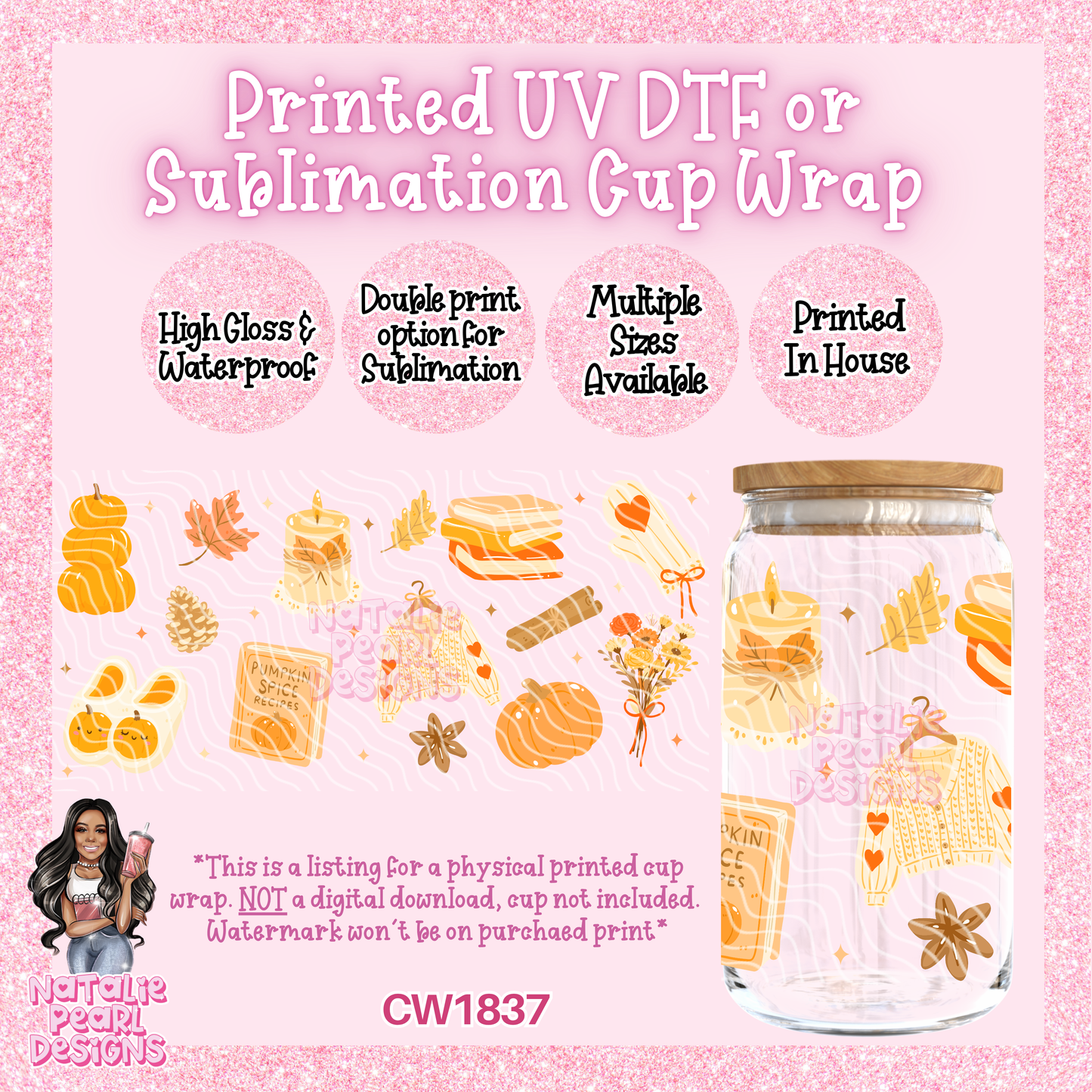 CW1837 UV DTF/SUB Cup Wraps
