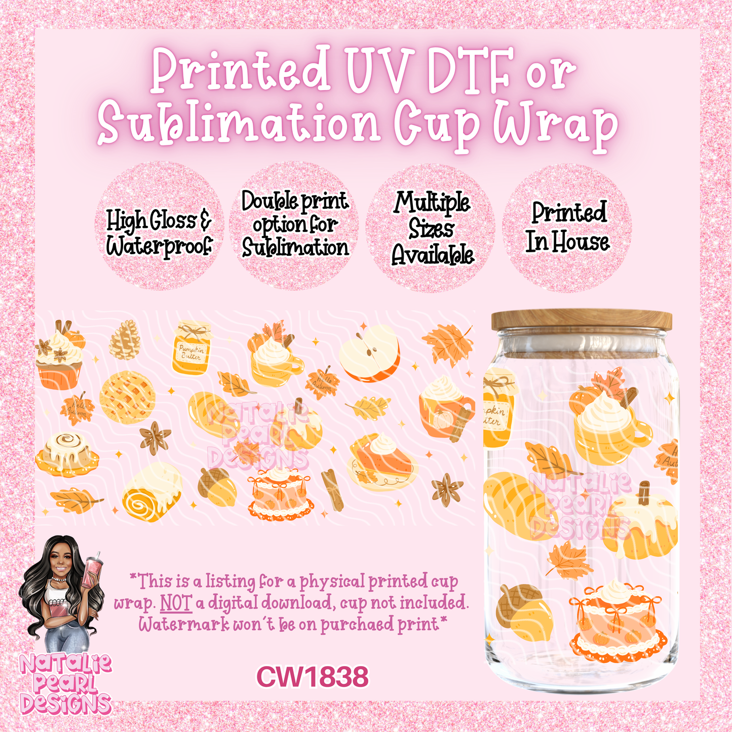 CW1838 UV DTF/SUB Cup Wraps