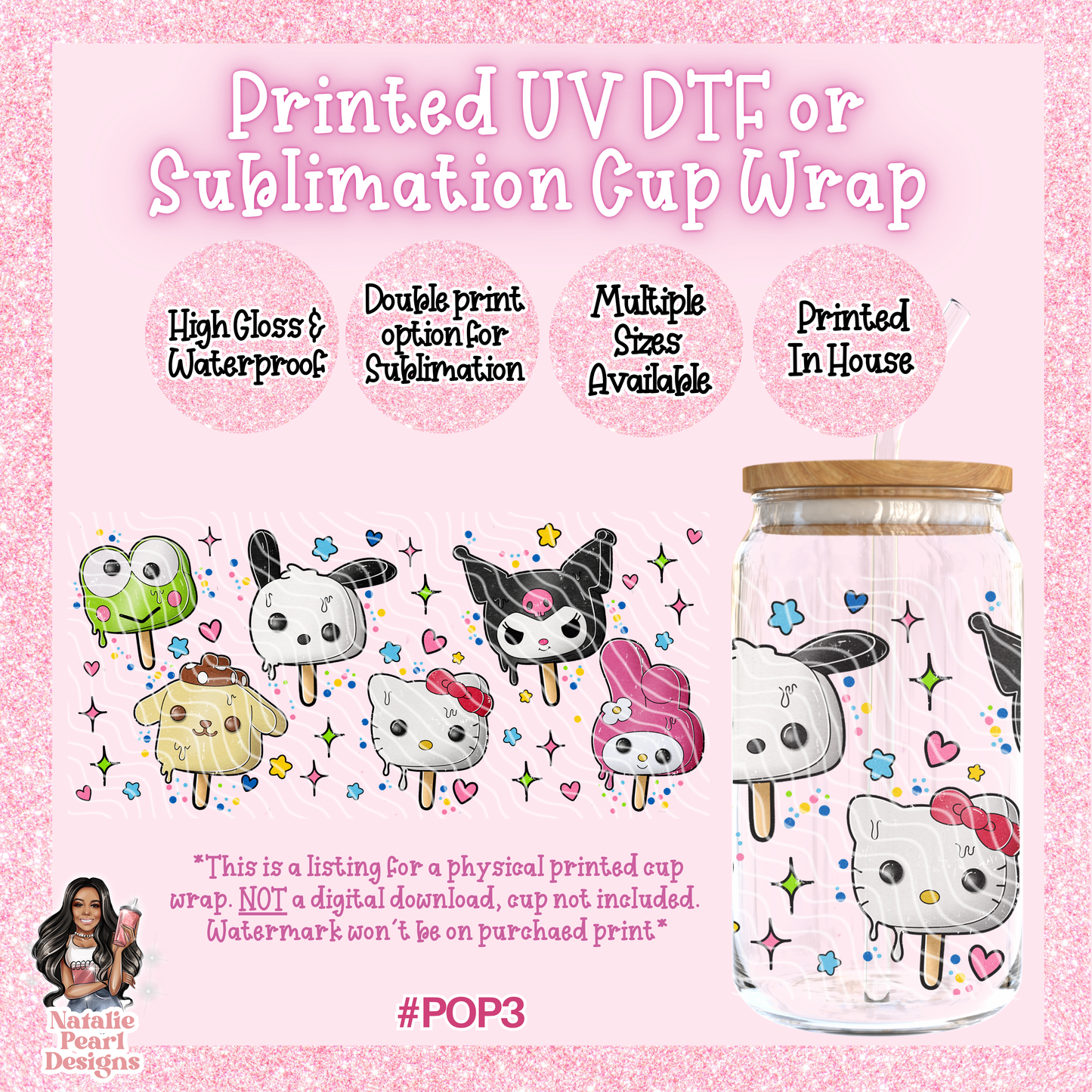 POP3 UV DTF/SUB Cup Wrap