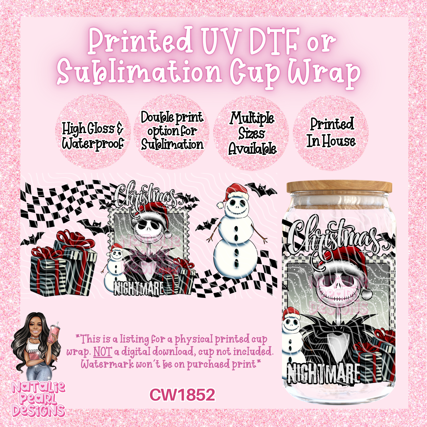 CW1852 UV DTF/SUB Cup Wraps