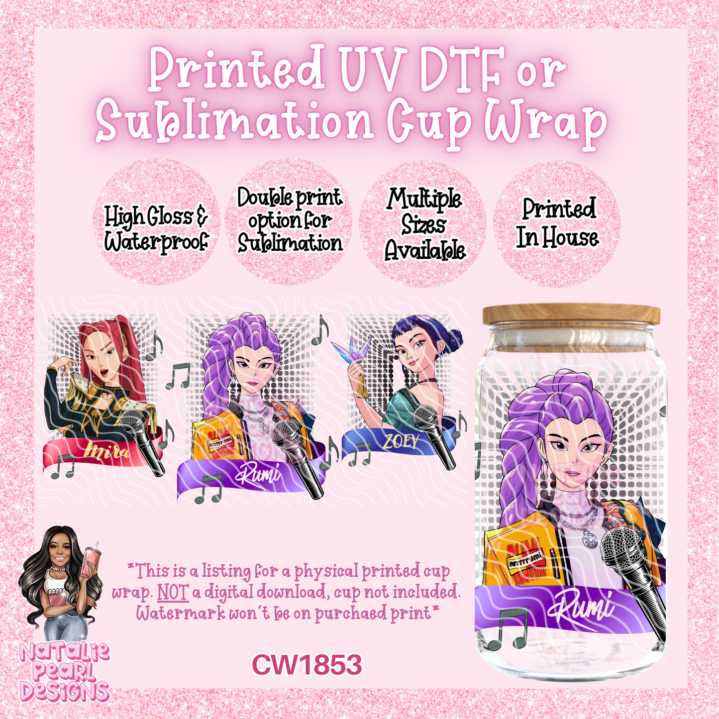 CW1853 UV DTF/SUB Cup Wraps
