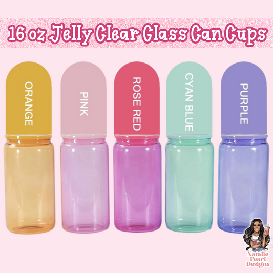 Jelly Clear Glass Cans 16oz