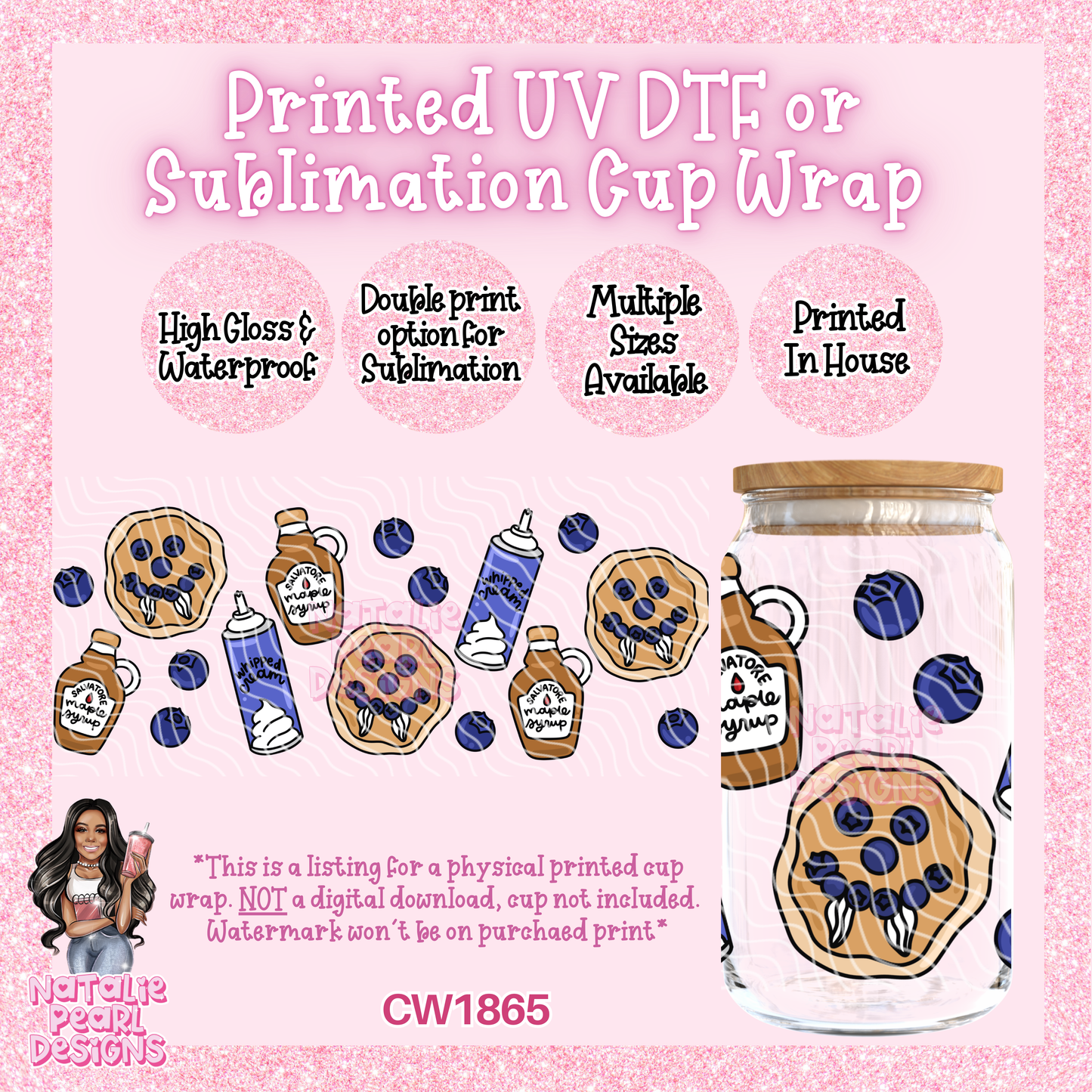 CW1865 UV DTF/SUB Cup Wraps