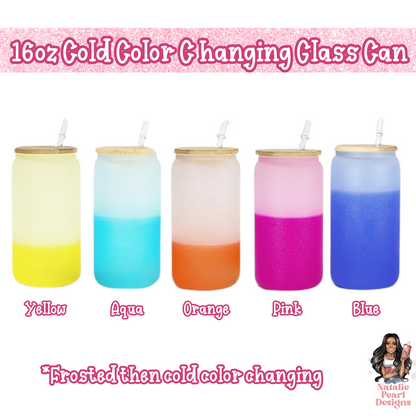 Cold Frosted Color Changing Glass Cans