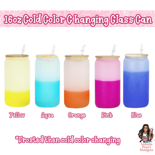 Cold Frosted Color Changing Glass Cans