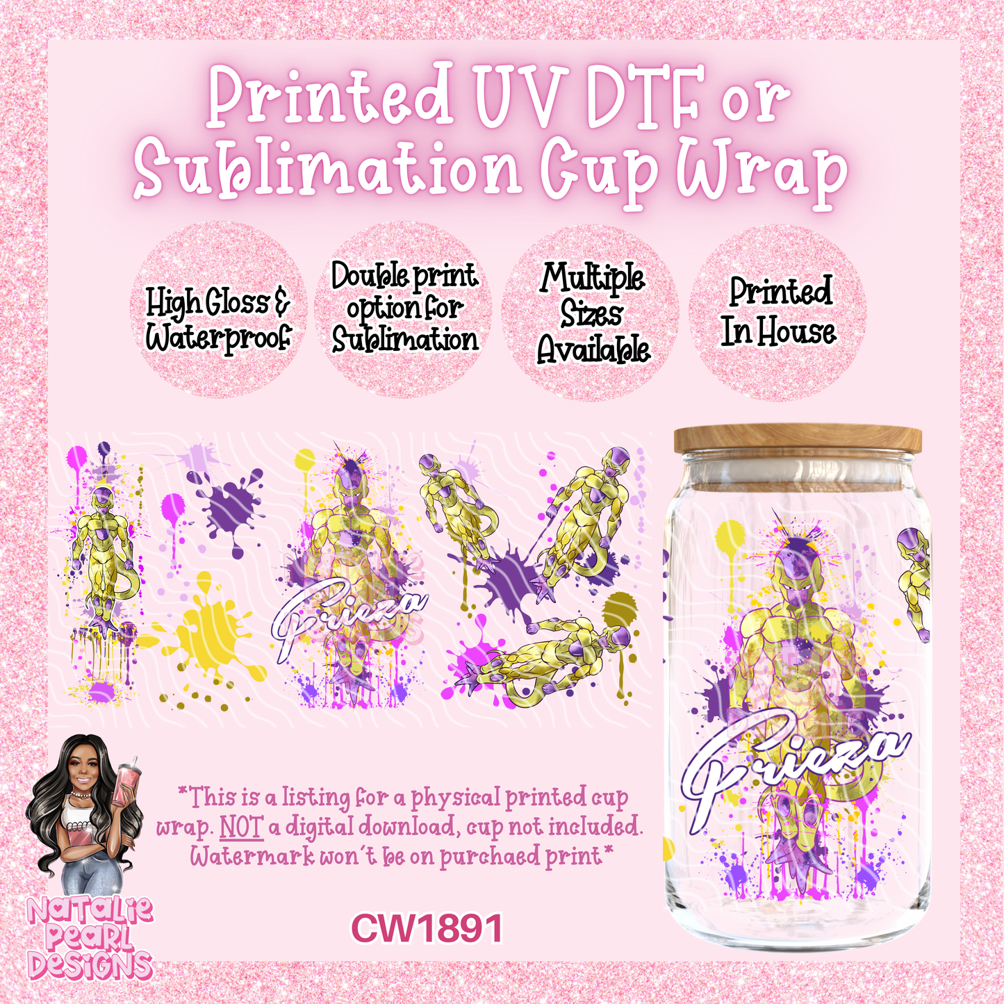 CW1891 UV DTF/SUB Cup Wraps