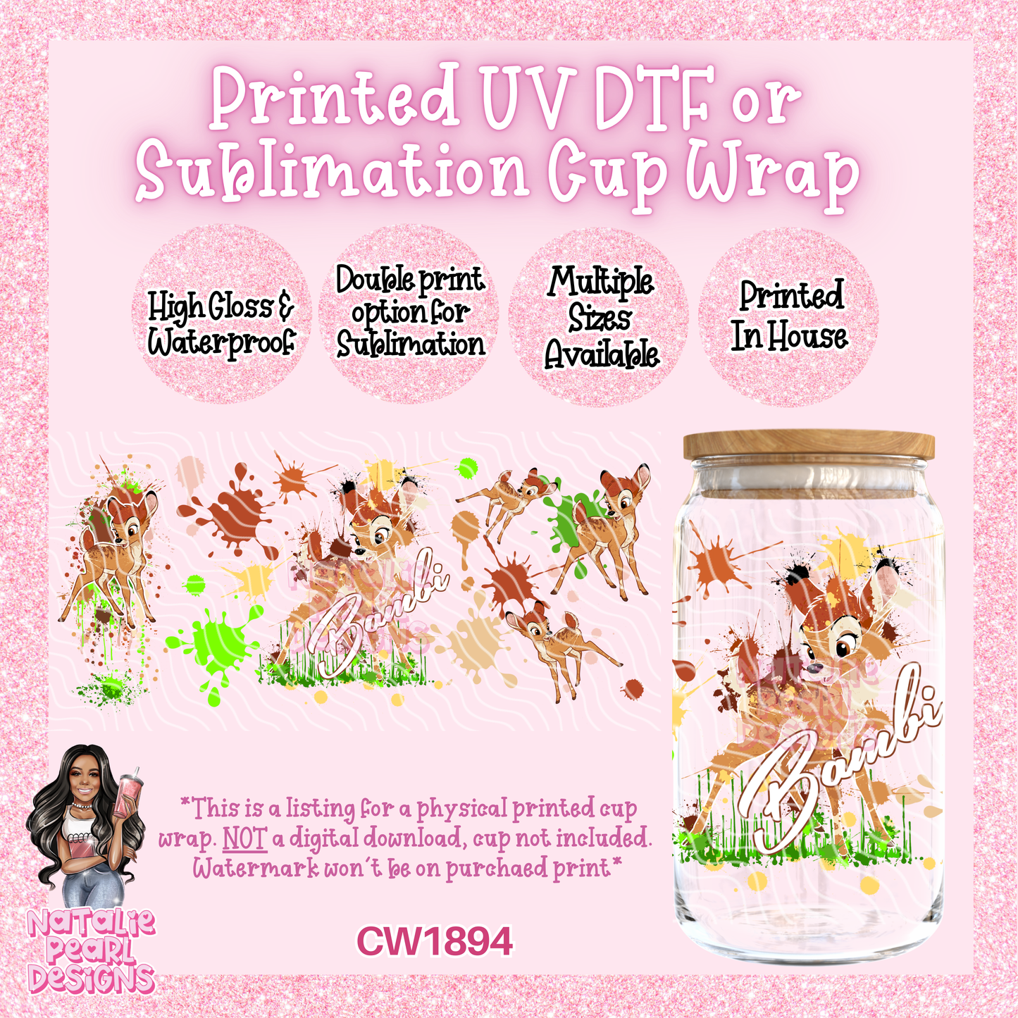 CW1894 UV DTF/SUB Cup Wraps