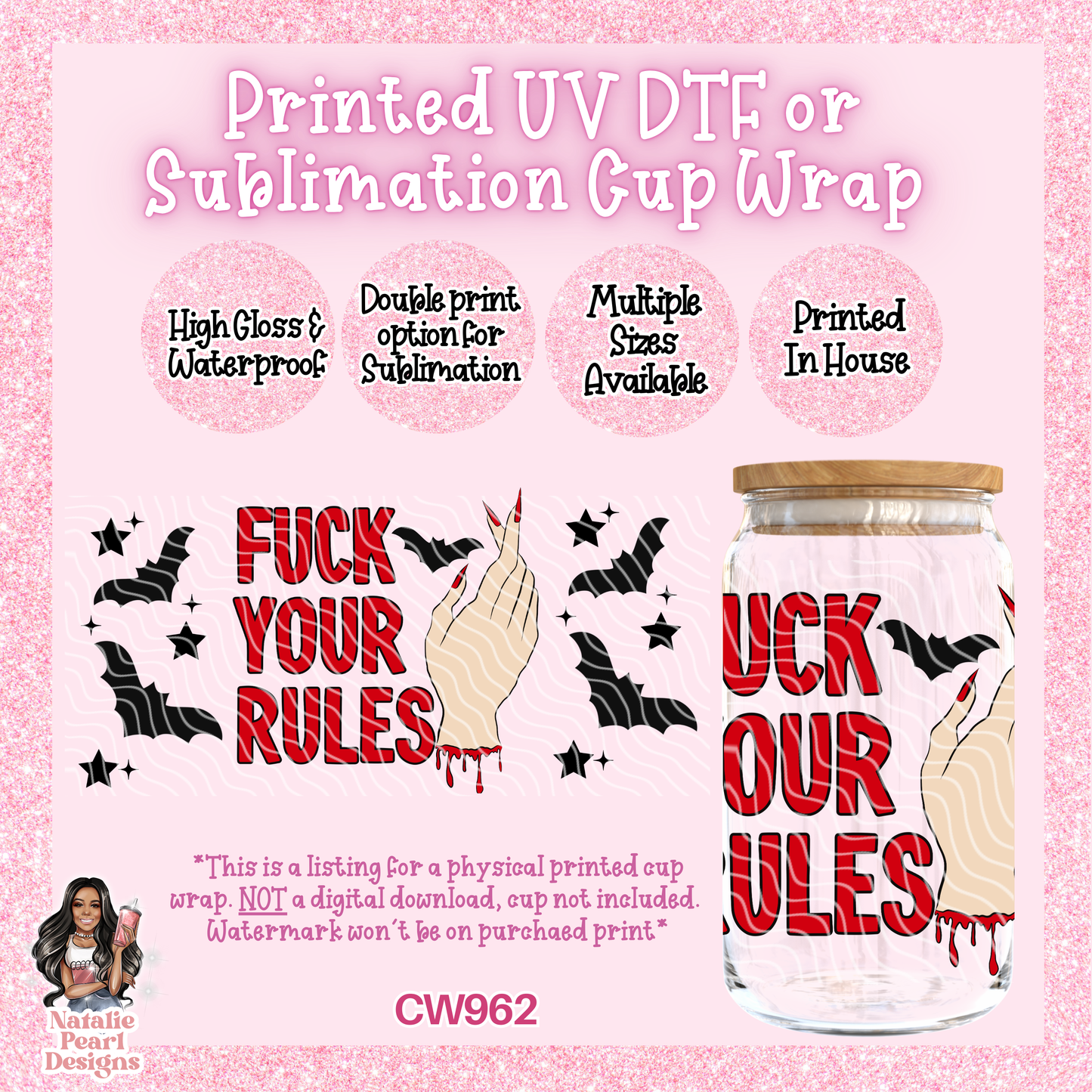 CW962 UV DTF/SUB Cup Wrap