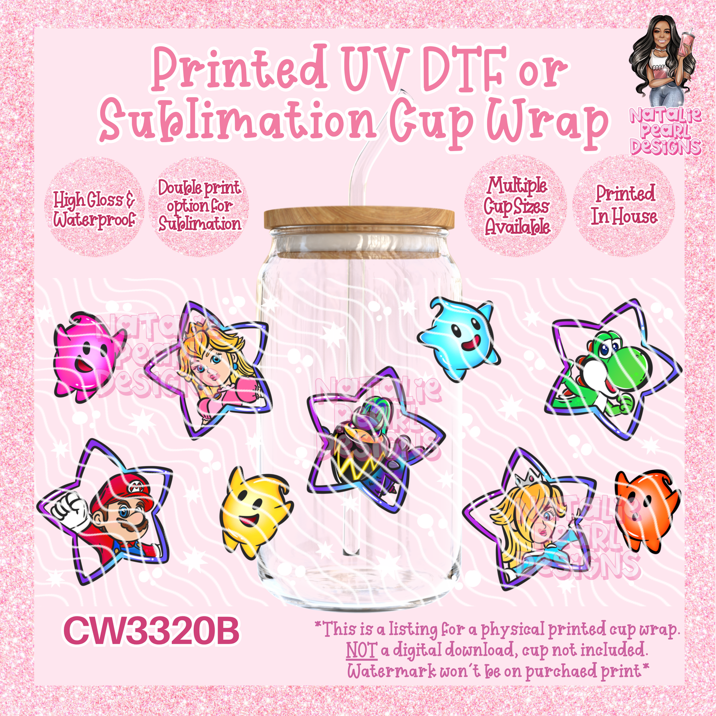 CW3320B UV DTF/SUB Cup Wraps