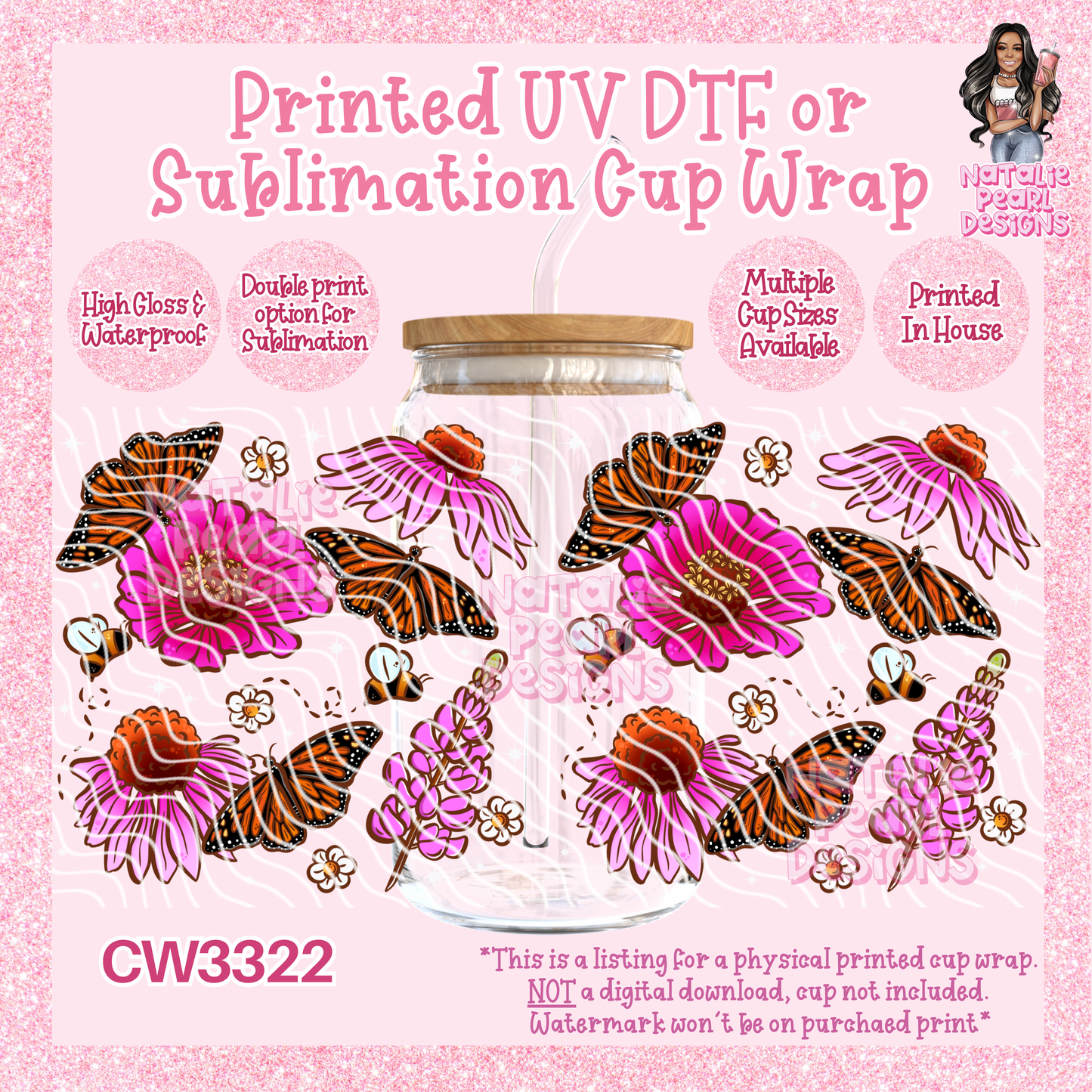 CW3322 UV DTF/SUB Cup Wraps