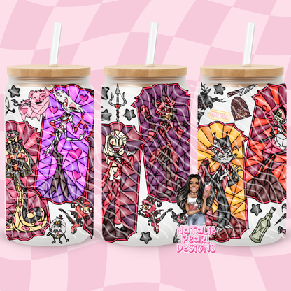 Hazbin Glass Cans