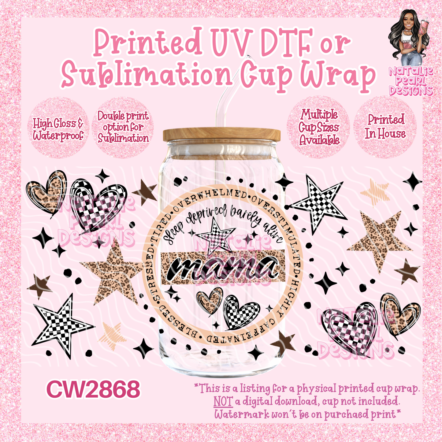 CW2868 UV DTF/SUB Cup Wraps