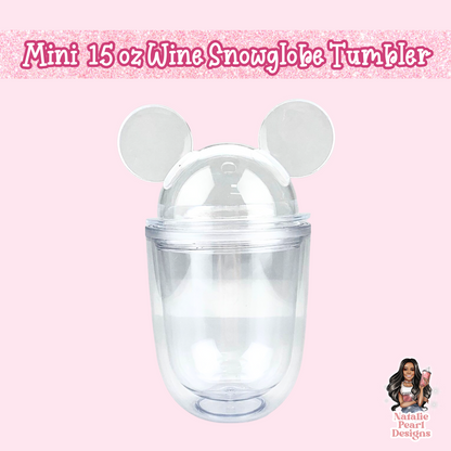 Mini 15oz Wine Snow Globe Tumbler