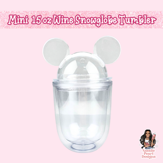 Mini 15oz Wine Snow Globe Tumbler