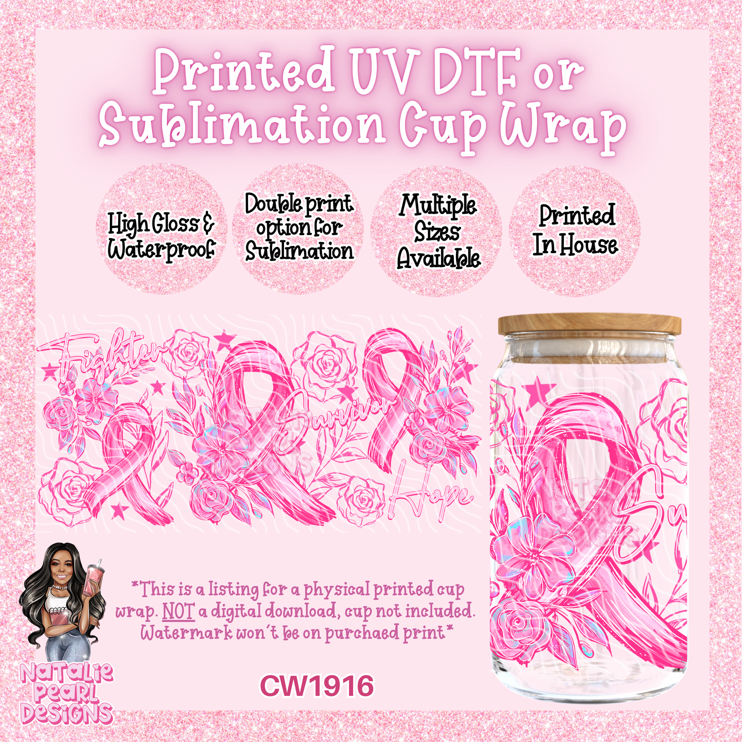 CW1916 UV DTF/SUB Cup Wraps