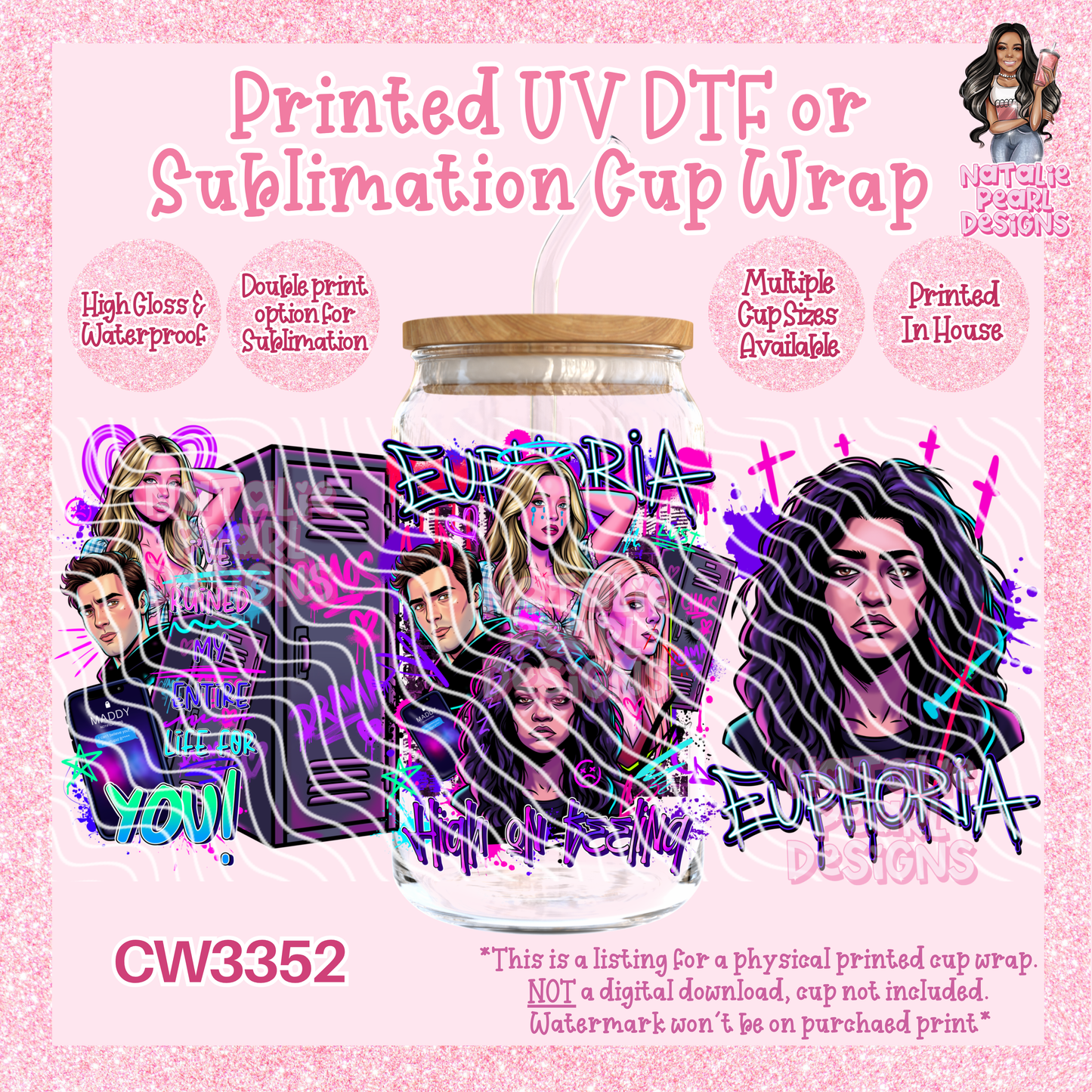 CW3352 UV DTF/SUB Cup Wraps
