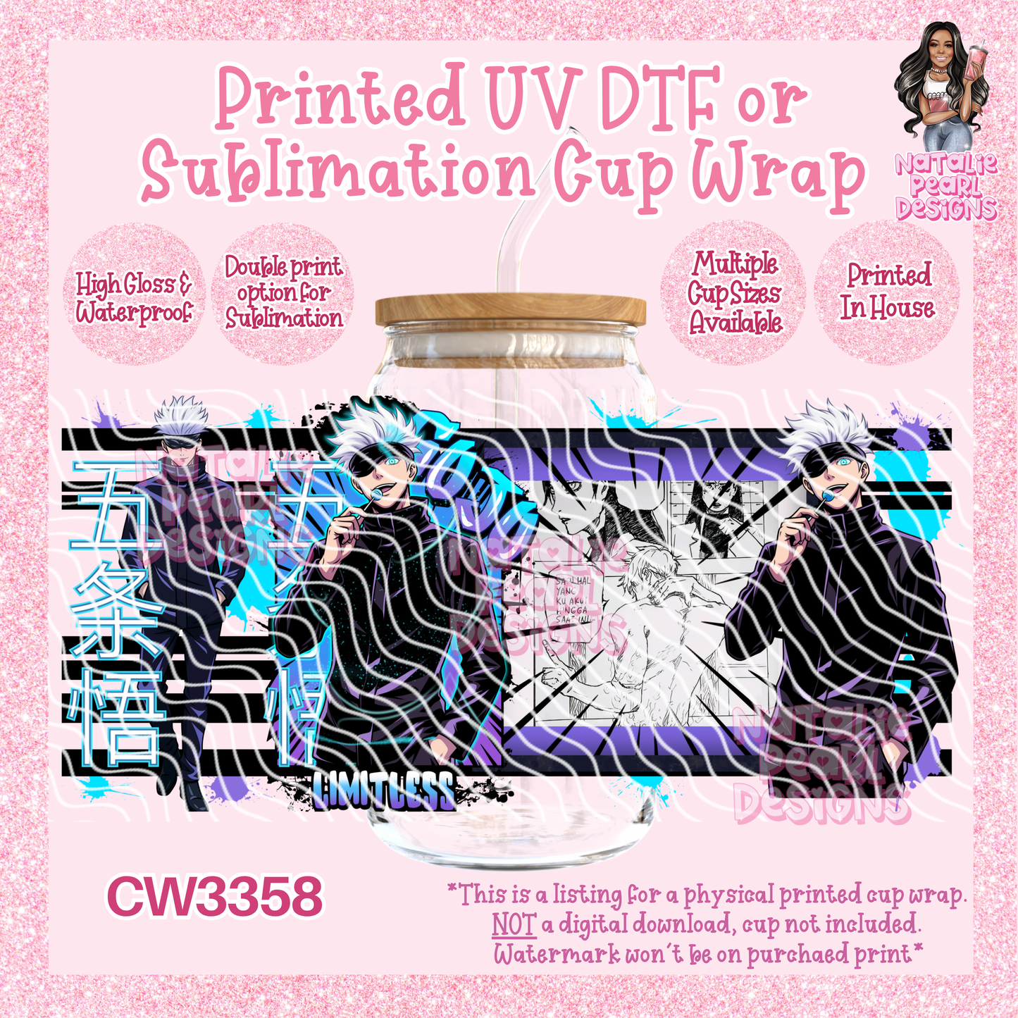 CW3358 UV DTF/SUB Cup Wraps