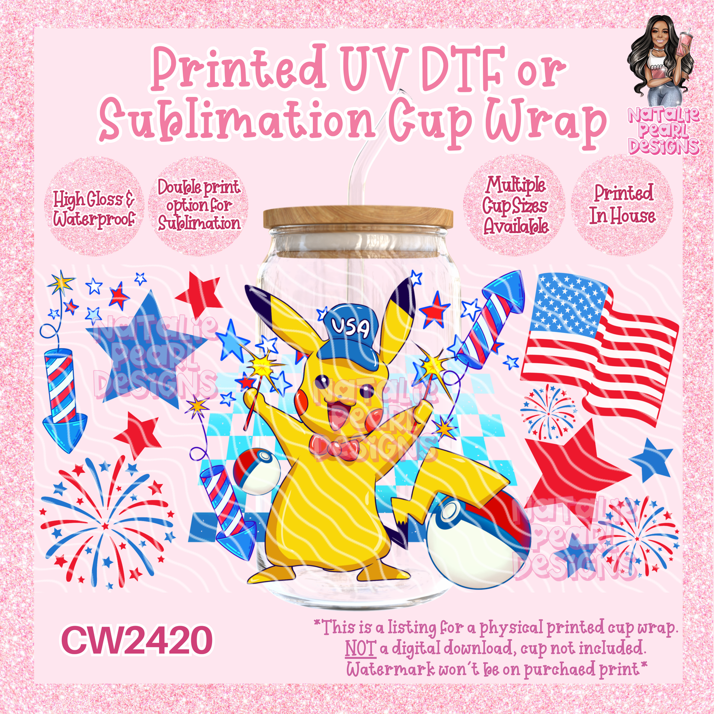 CW2420 UV DTF/SUB Cup Wraps