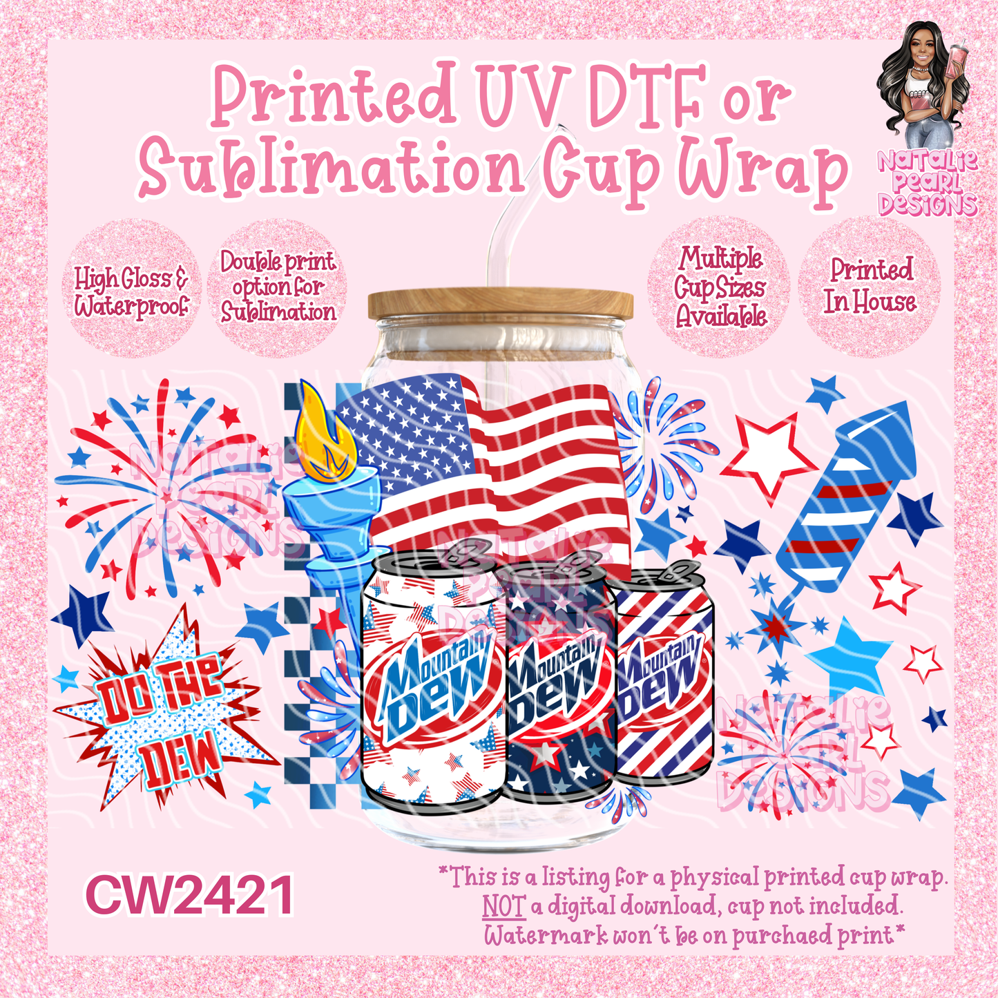 CW2421 UV DTF/SUB Cup Wraps