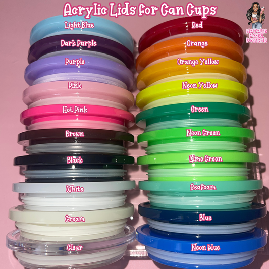 Rhinestone/Plain Glass Can Plastic Lids