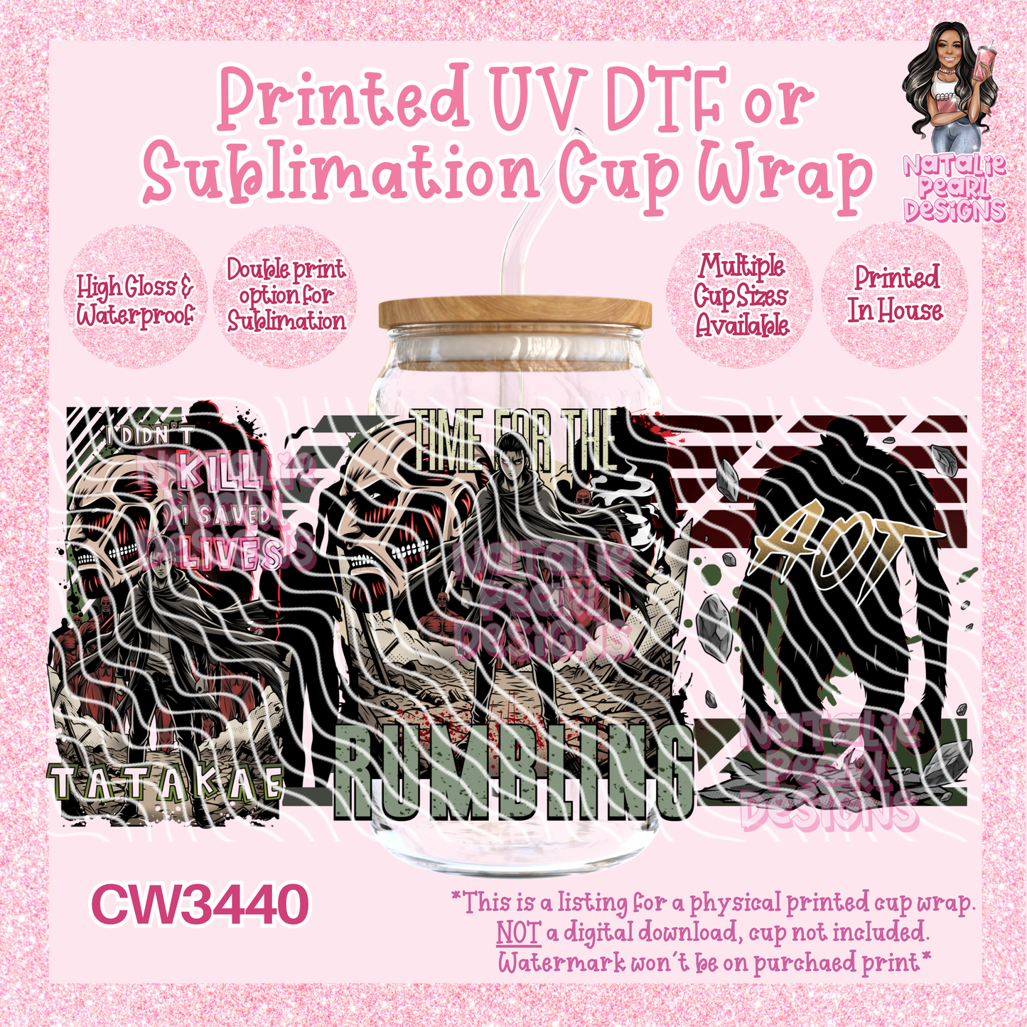 CW3440 UV DTF/SUB Cup Wraps