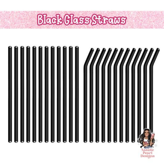 Glass Can Black Straws