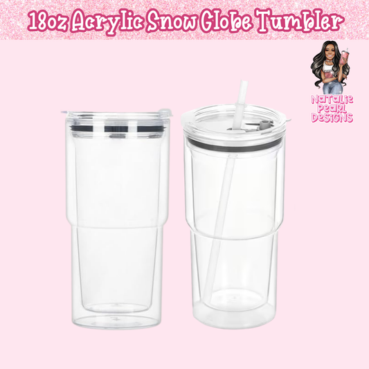 18oz Acrylic Snow Globe Tumbler