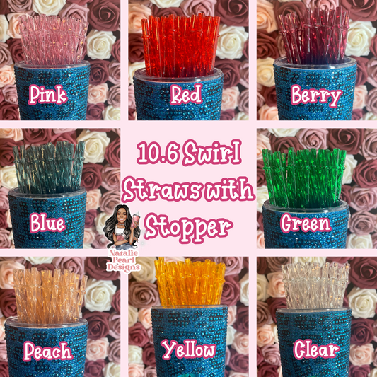 10.6 inch Swirl Crystal Reusable Straws